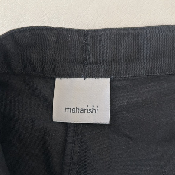 Maharishi Linen Blend Black Wide Leg Pants - Picture 10 of 11